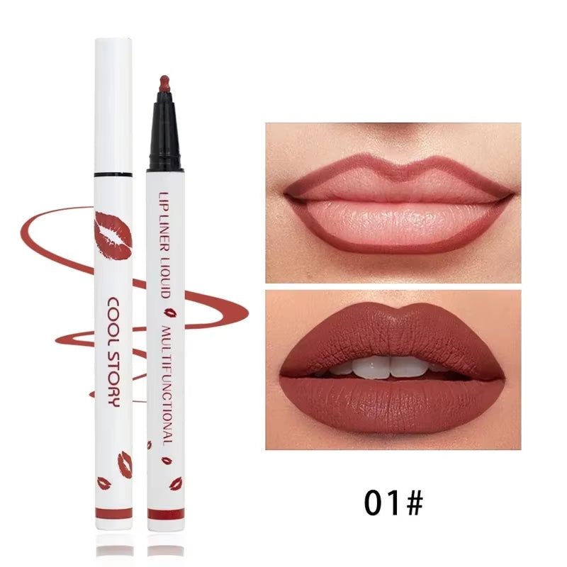 Cool Story Matte Liquid Lip Liner Pencil – Long-Lasting, Smudge-Proof Lip Stick for Natural - Looking Lips - Cosmetics Store