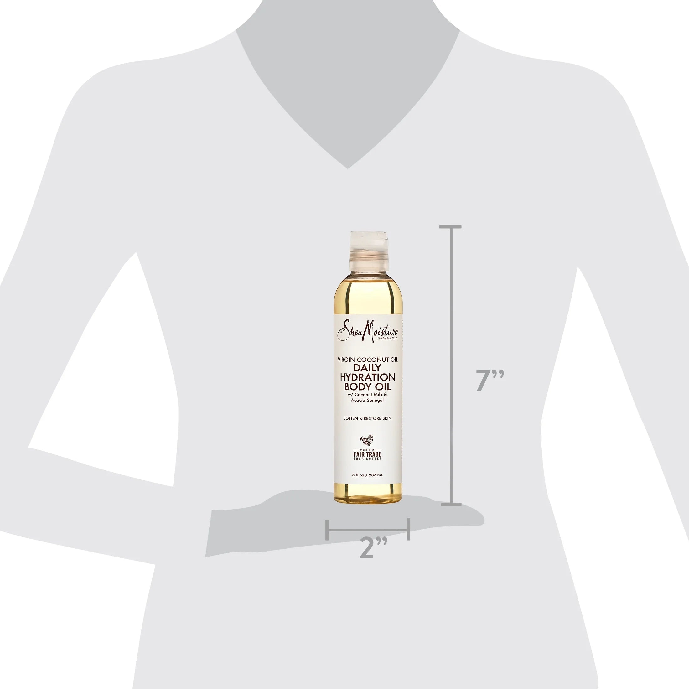 Daily Hydration Body Oil Virgin Coconut Oil for Dry Skin, 8 Oz - Cosmetics Store