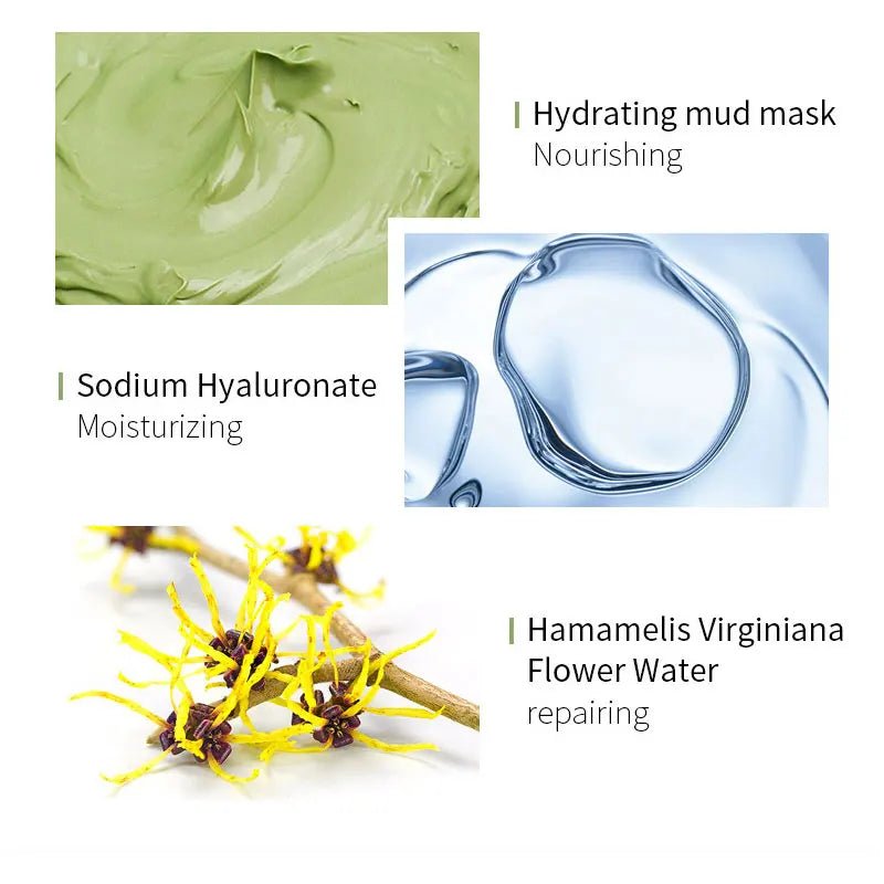 Face Mask 100G Green Tea Ice Muscle Mud Mask Deep Cleansing Remove Blackheads and Shrink Pores Mask - Cosmetics Store