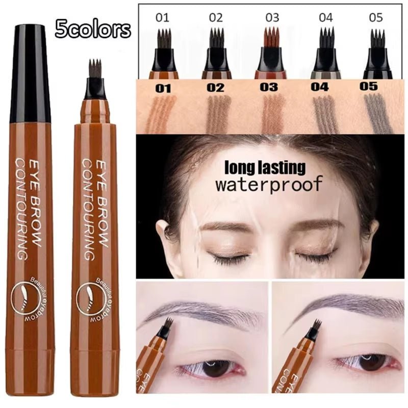 GlamDefine™ 4-in-1 Waterproof Makeup Pen – Eyeliner, Eyebrow, Contour & Lip Liner all in one - Cosmetics Store
