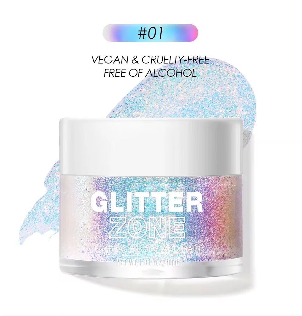 GlitterZone™ – Laser Glitter Gel for Face, Eyes, Hair, Nails & Body - Cosmetics Store