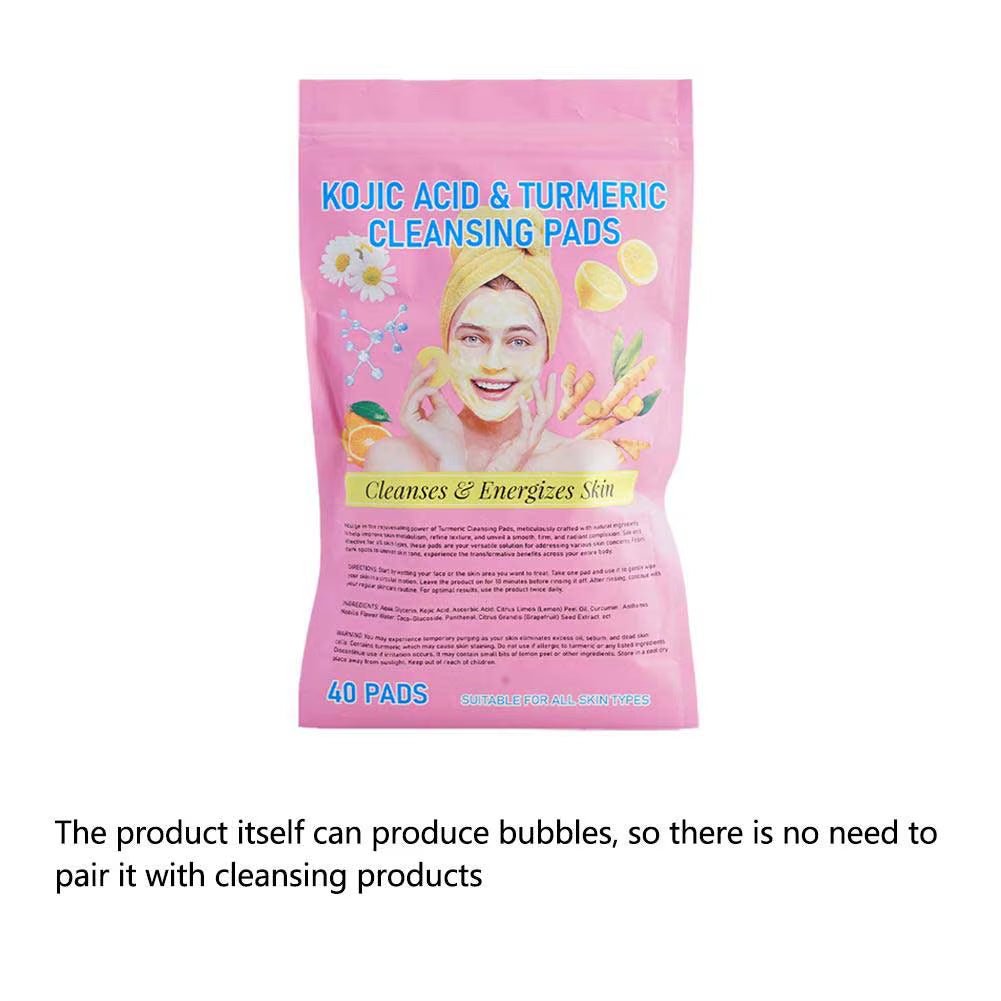 GlowClean™ Kojic Acid & Turmeric Exfoliating Pads – 40/50Pcs Daily Facial Cleansing & Skin Care - Cosmetics Store