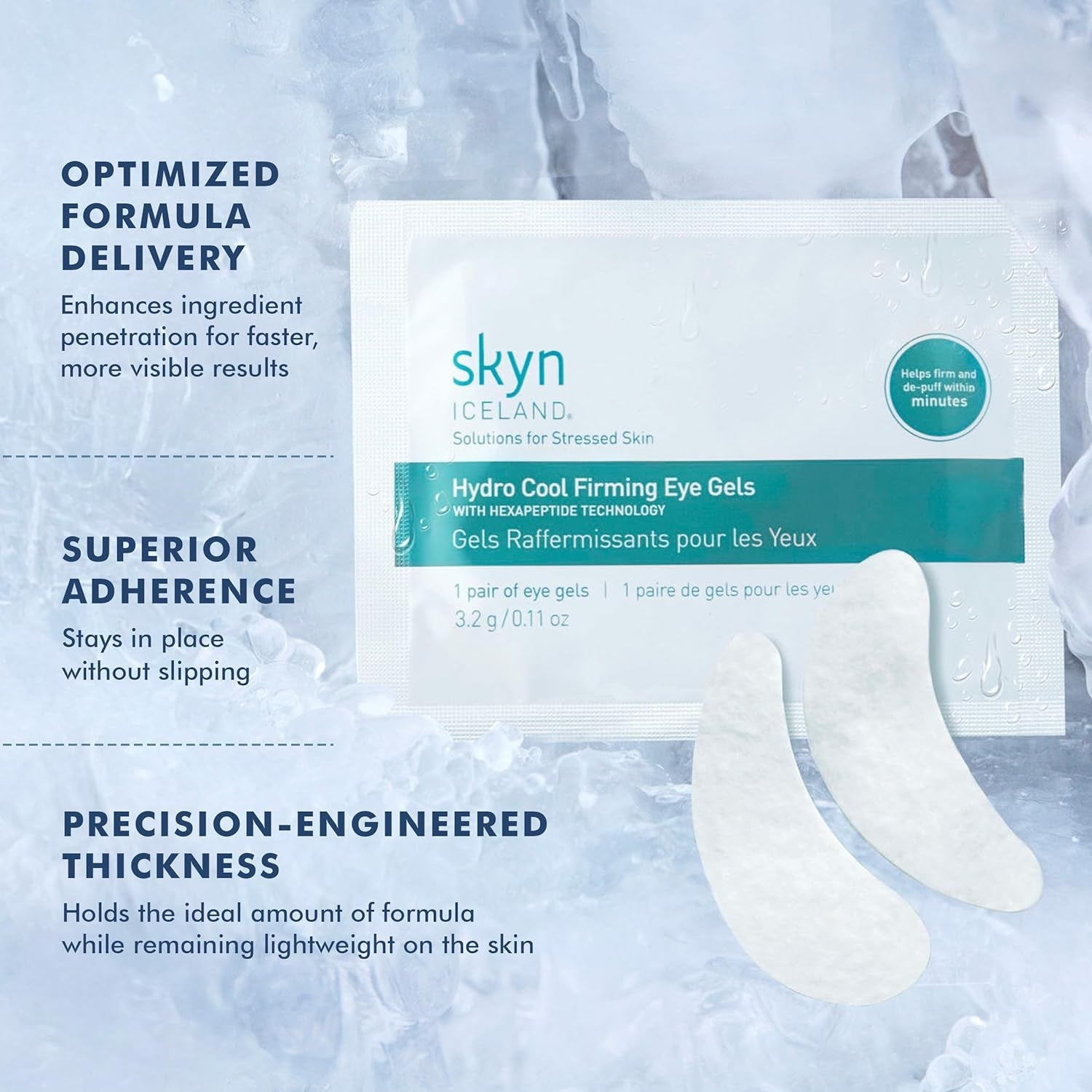 Hydro Cool Patches – 16 Pairs with Peptides & CoQ10 - Cosmetics Store