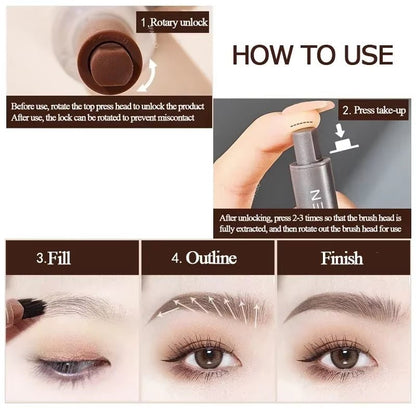 3D Dye Eyebrow Pencil – Waterproof, Smudge-Proof Brow Enhancer with Large Brush for Natural Brows - Cosmetics Store