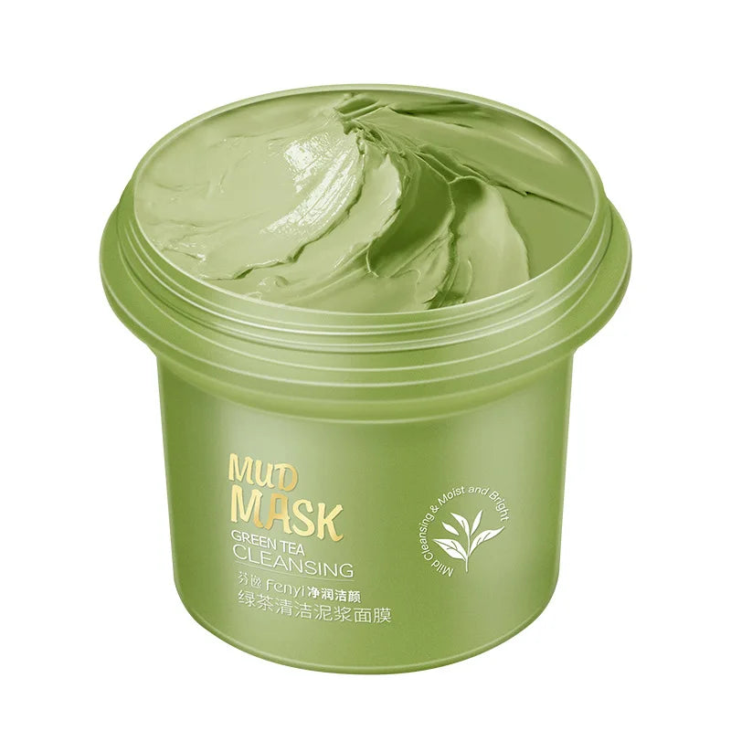 Face Mask 100G Green Tea Ice Muscle Mud Mask Deep Cleansing Remove Blackheads and Shrink Pores Mask Facial Skin Care Products