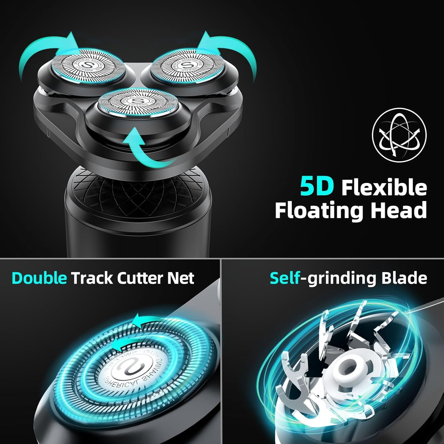 Ultimate 2-in-1 Electric Shaver and Beard Trimmer for Men - Cordless, Waterproof, and Rechargeable with Fast Charging Technology