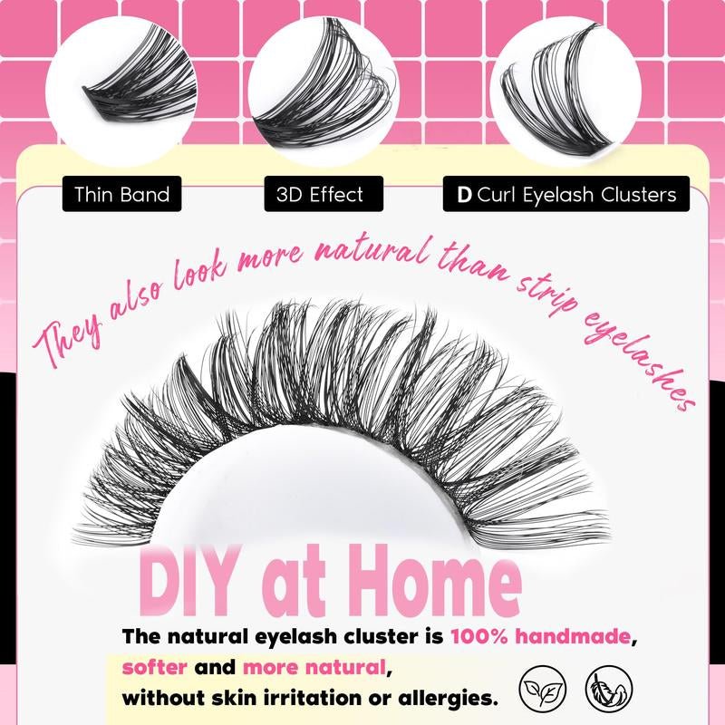 9 - 16mm DIY Lash Extension Kit: 280pcs Lash Clusters [Bond &amp; Seal, Tweezers] - Cosmetics Store