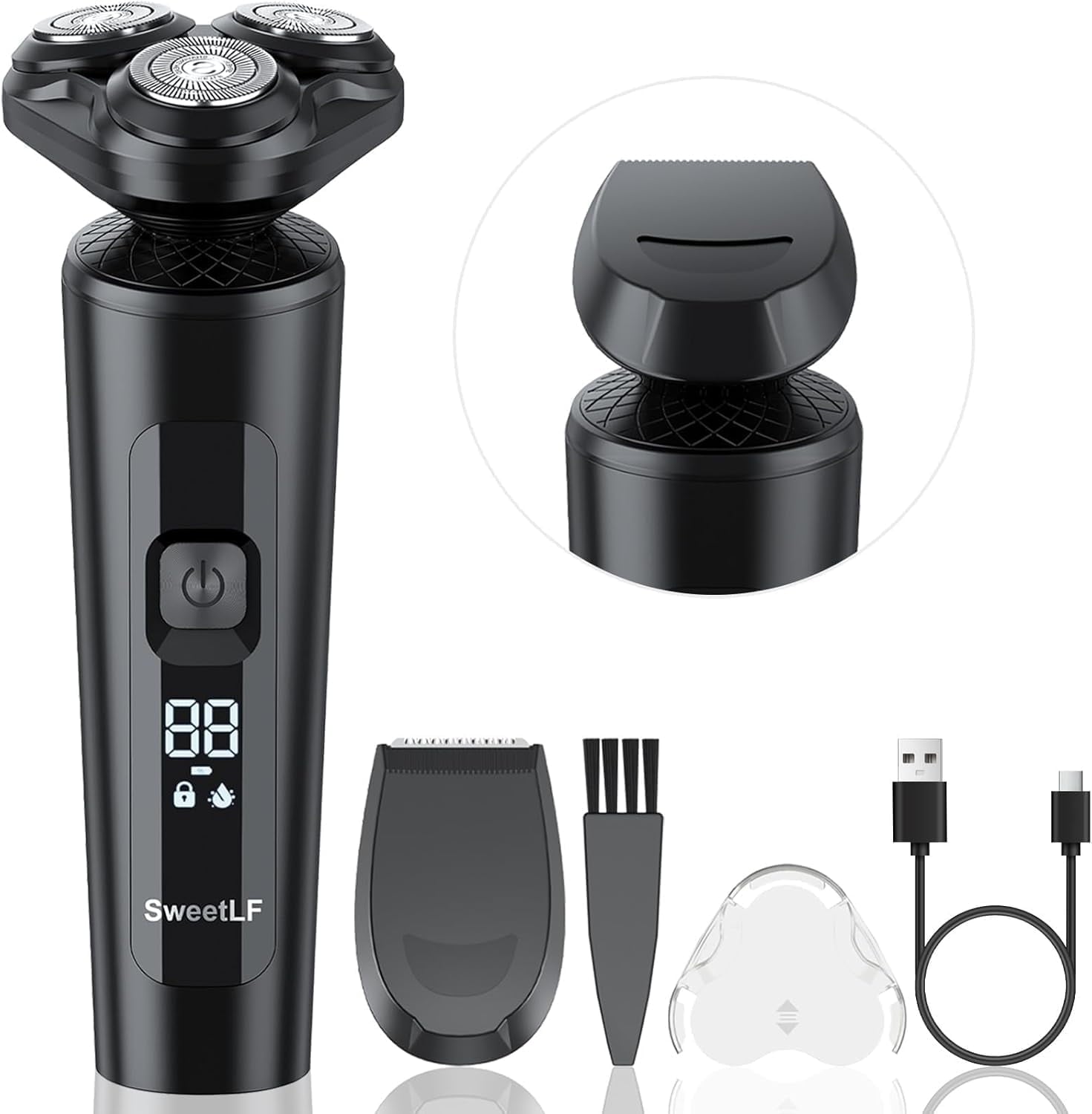 Ultimate 2-in-1 Electric Shaver and Beard Trimmer for Men - Cordless, Waterproof, and Rechargeable with Fast Charging Technology