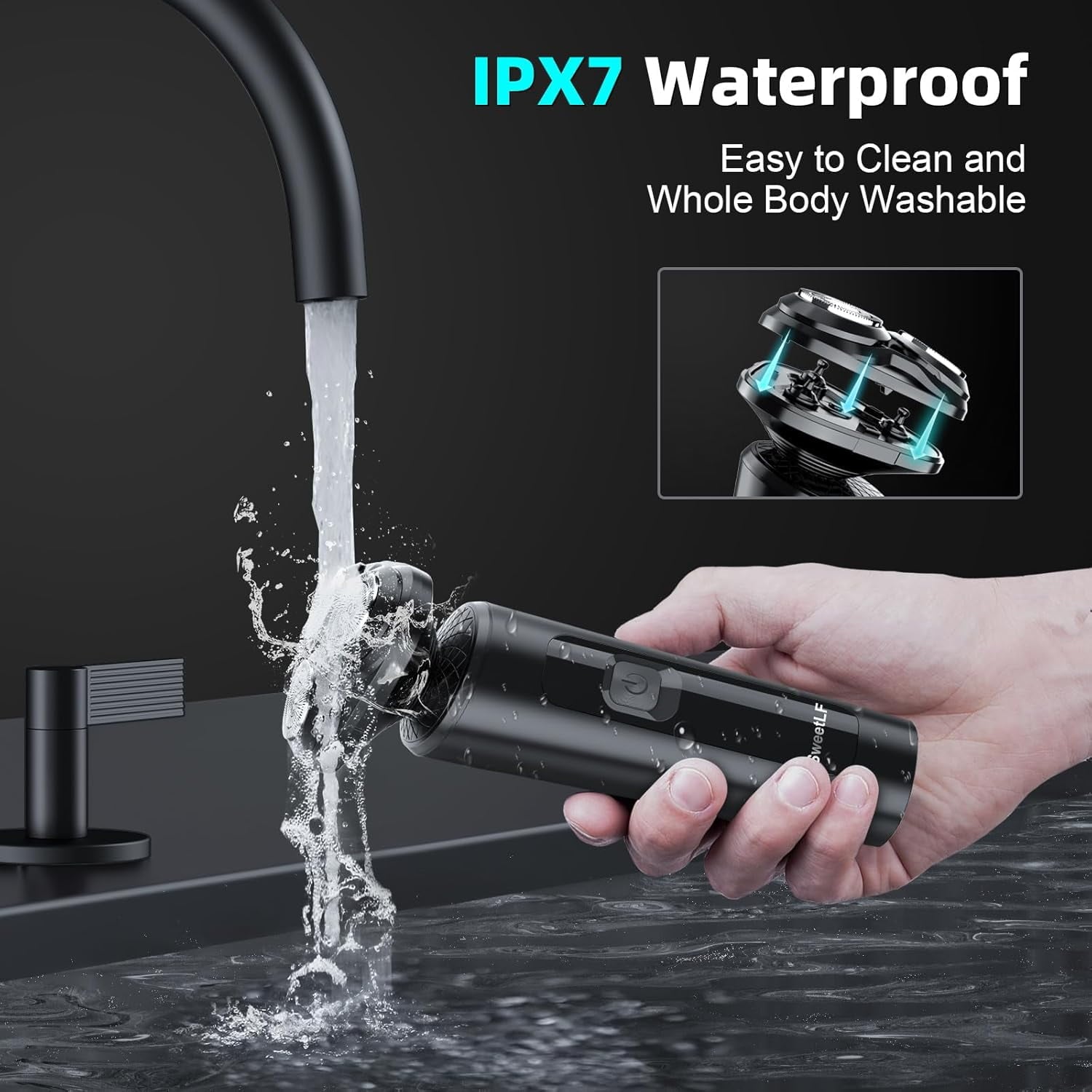Ultimate 2-in-1 Electric Shaver and Beard Trimmer for Men - Cordless, Waterproof, and Rechargeable with Fast Charging Technology
