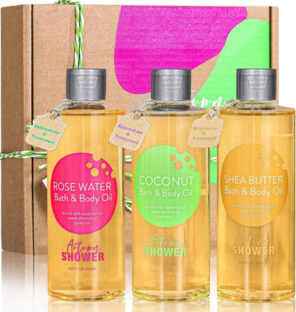 Sweet Almond Jojoba, Shea Butter, Rose Water, Coconut Multiuse Oils for Hair &amp; Dry Skin 26.4 Fl Oz (Pack of 3) - Cosmetics Store