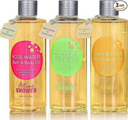 Sweet Almond Jojoba, Shea Butter, Rose Water, Coconut Multiuse Oils for Hair &amp; Dry Skin 26.4 Fl Oz (Pack of 3) - Cosmetics Store