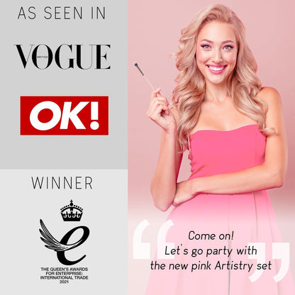 15Piece Award Winning Pink Makeup Brush Set with Case, Makeup Sponge, Brush Cleaner, Guide, Gift Box - Cosmetics Store