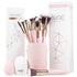 15Piece Award Winning Pink Makeup Brush Set with Case, Makeup Sponge, Brush Cleaner, Guide, Gift Box - Cosmetics Store