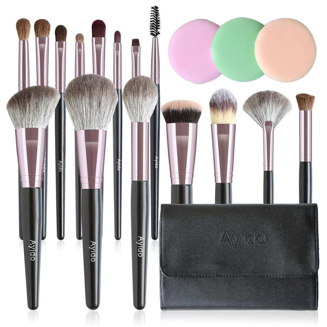 15Pcs Makeup Brushes Set - Kabuki Foundation Blending Brush Eyeshadows Make up Brush Set Gift for Women - Cosmetics Store