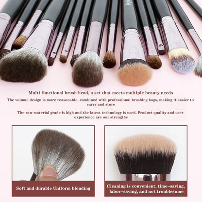 15Pcs Makeup Brushes Set - Kabuki Foundation Blending Brush Eyeshadows Make up Brush Set Gift for Women - Cosmetics Store