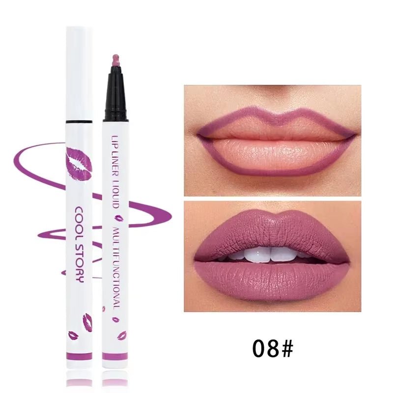 Cool Story Matte Liquid Lip Liner Pencil – Long-Lasting, Smudge-Proof Lip Stick for Natural - Looking Lips - Cosmetics Store
