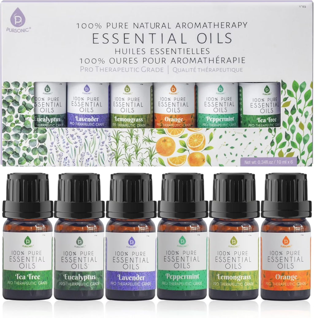 Revitalize Your Space with Our 6 Pack of 100% Pure Essential Aromatherapy Oils - Perfect for Relaxation and Wellness