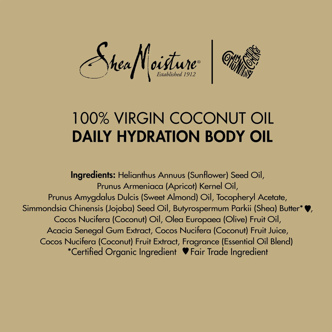 Daily Hydration Body Oil Virgin Coconut Oil for Dry Skin, 8 Oz - Cosmetics Store