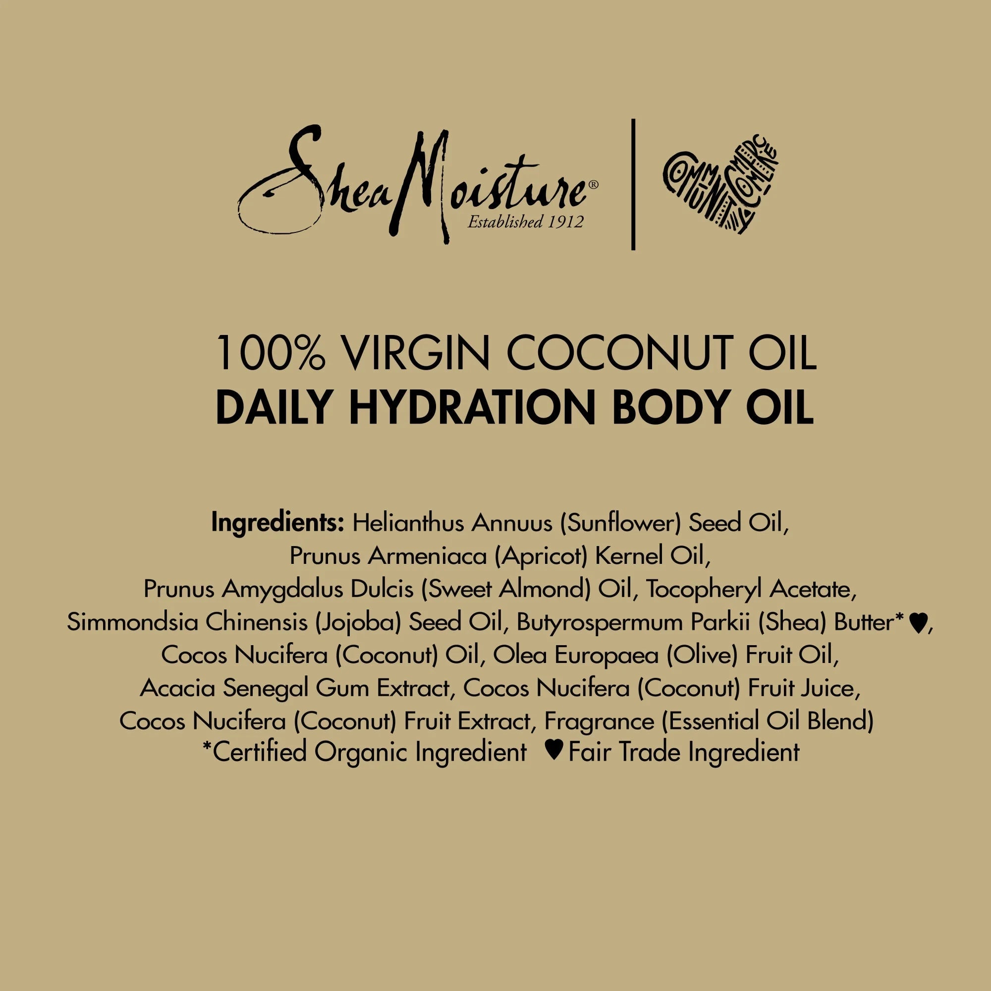 Daily Hydration Body Oil Virgin Coconut Oil for Dry Skin, 8 Oz - Cosmetics Store