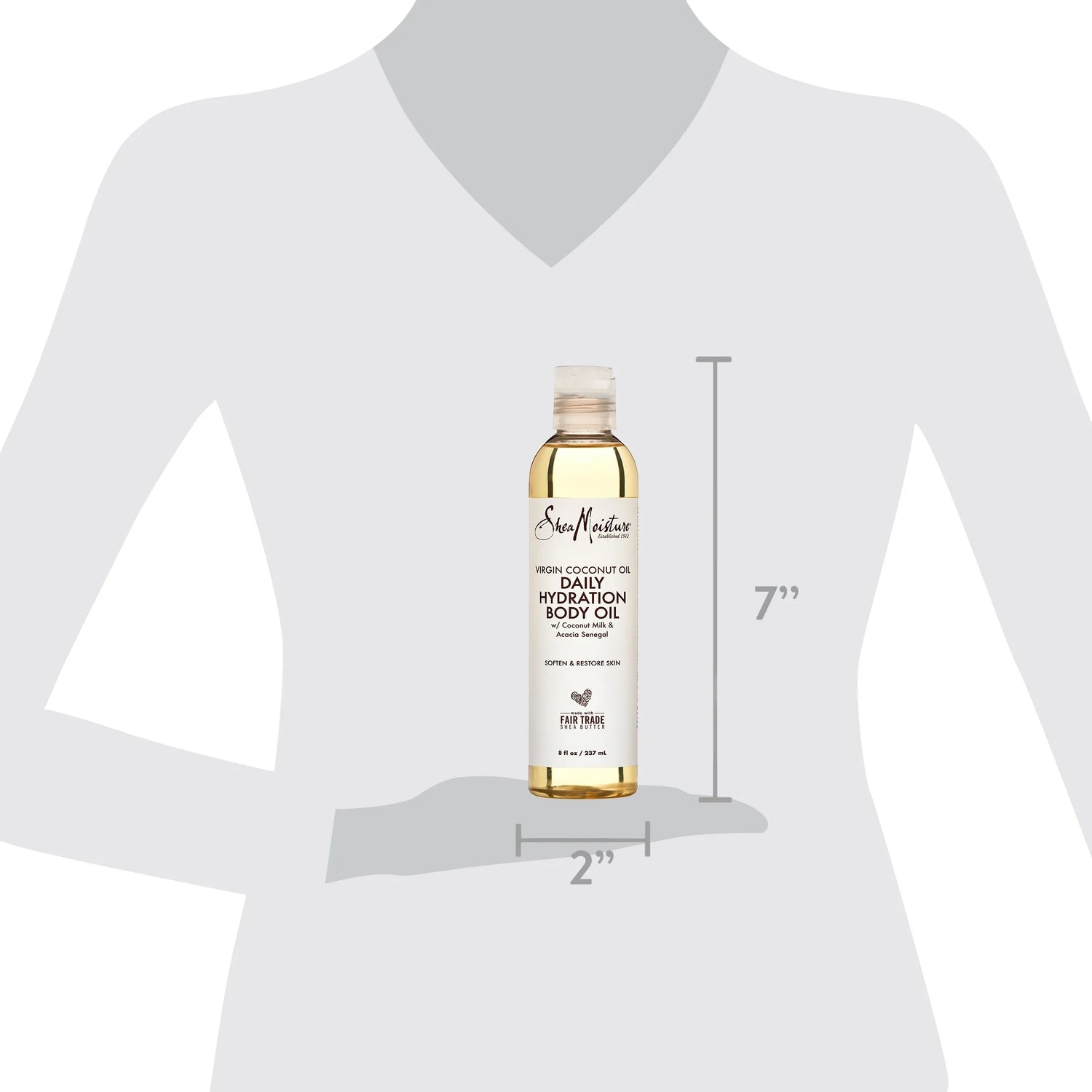 Daily Hydration Body Oil Virgin Coconut Oil for Dry Skin, 8 Oz - Cosmetics Store