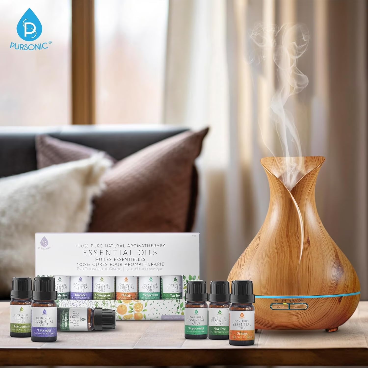 Revitalize Your Space with Our 6 Pack of 100% Pure Essential Aromatherapy Oils - Perfect for Relaxation and Wellness