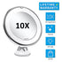 Flexible 10X Magnifying Vanity Mirror with LED Lighted Bathroom Makeup Mirror Lighting Dressing Makeup Lamp Bottom Sucker - Cosmetics Store