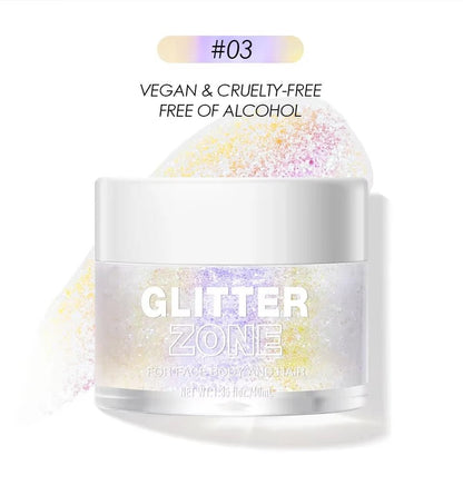 GlitterZone™ – Laser Glitter Gel for Face, Eyes, Hair, Nails &amp; Body - Cosmetics Store