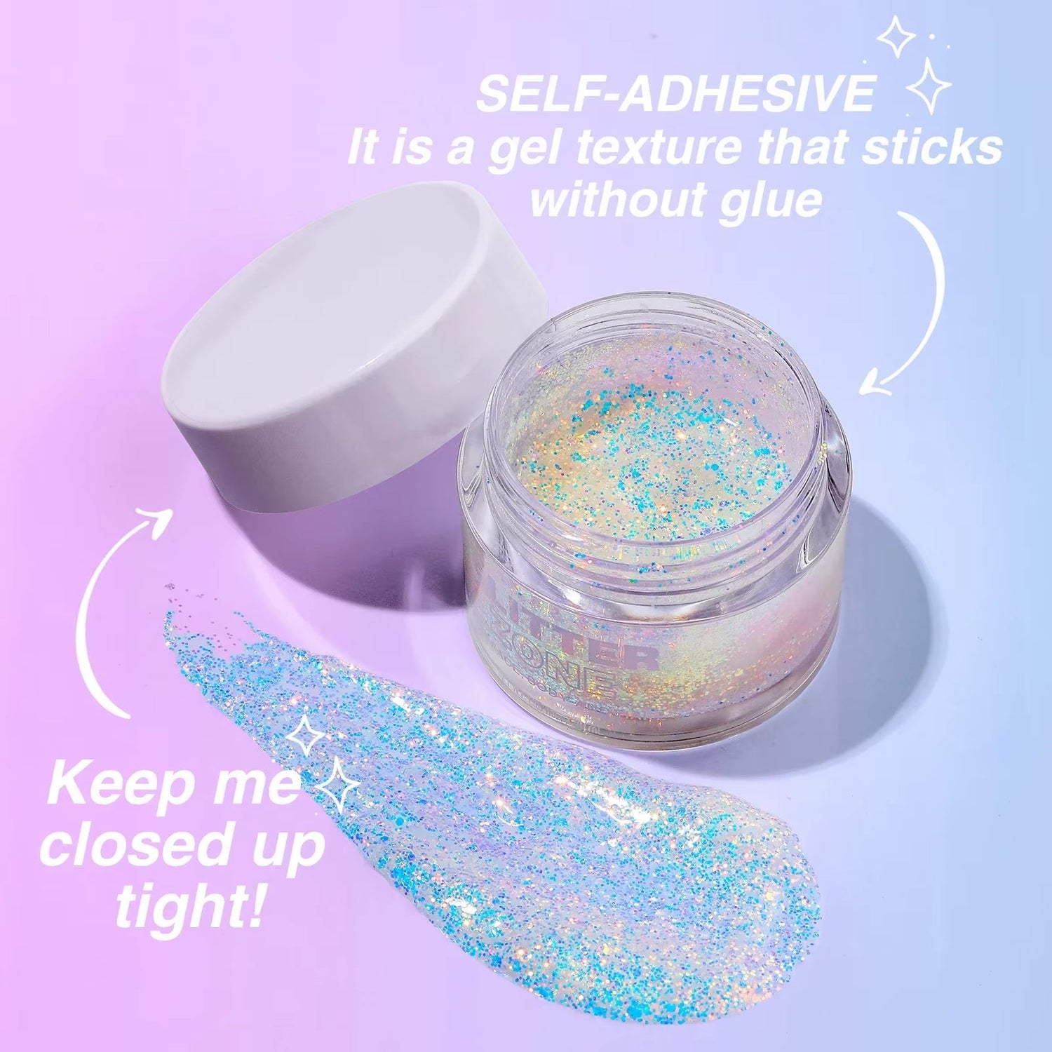 GlitterZone™ – Laser Glitter Gel for Face, Eyes, Hair, Nails &amp; Body - Cosmetics Store