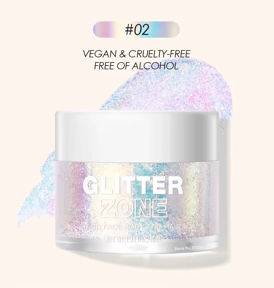 GlitterZone™ – Laser Glitter Gel for Face, Eyes, Hair, Nails &amp; Body - Cosmetics Store