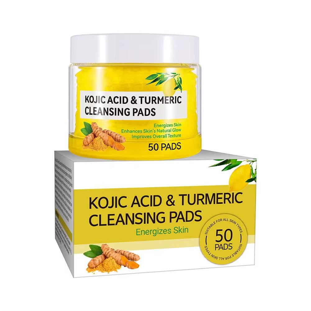 GlowClean™ Kojic Acid &amp; Turmeric Exfoliating Pads – 40/50Pcs Daily Facial Cleansing &amp; Skin Care - Cosmetics Store