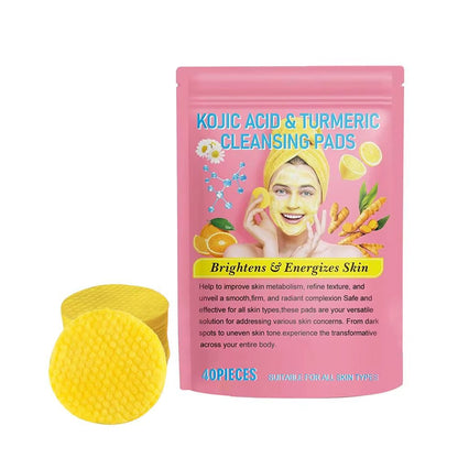 GlowClean™ Kojic Acid &amp; Turmeric Exfoliating Pads – 40/50Pcs Daily Facial Cleansing &amp; Skin Care - Cosmetics Store