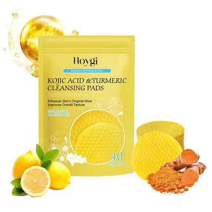 GlowClean™ Kojic Acid &amp; Turmeric Exfoliating Pads – 40/50Pcs Daily Facial Cleansing &amp; Skin Care - Cosmetics Store