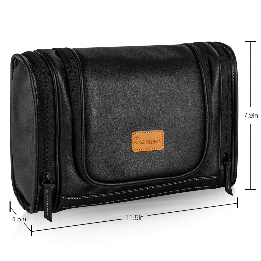 Dopp Kit Waterproof Leather Travel Bag w/ Sturdy Metal Hook &amp; Handle for Bathroom Shower Camping for Men - Cosmetics Store