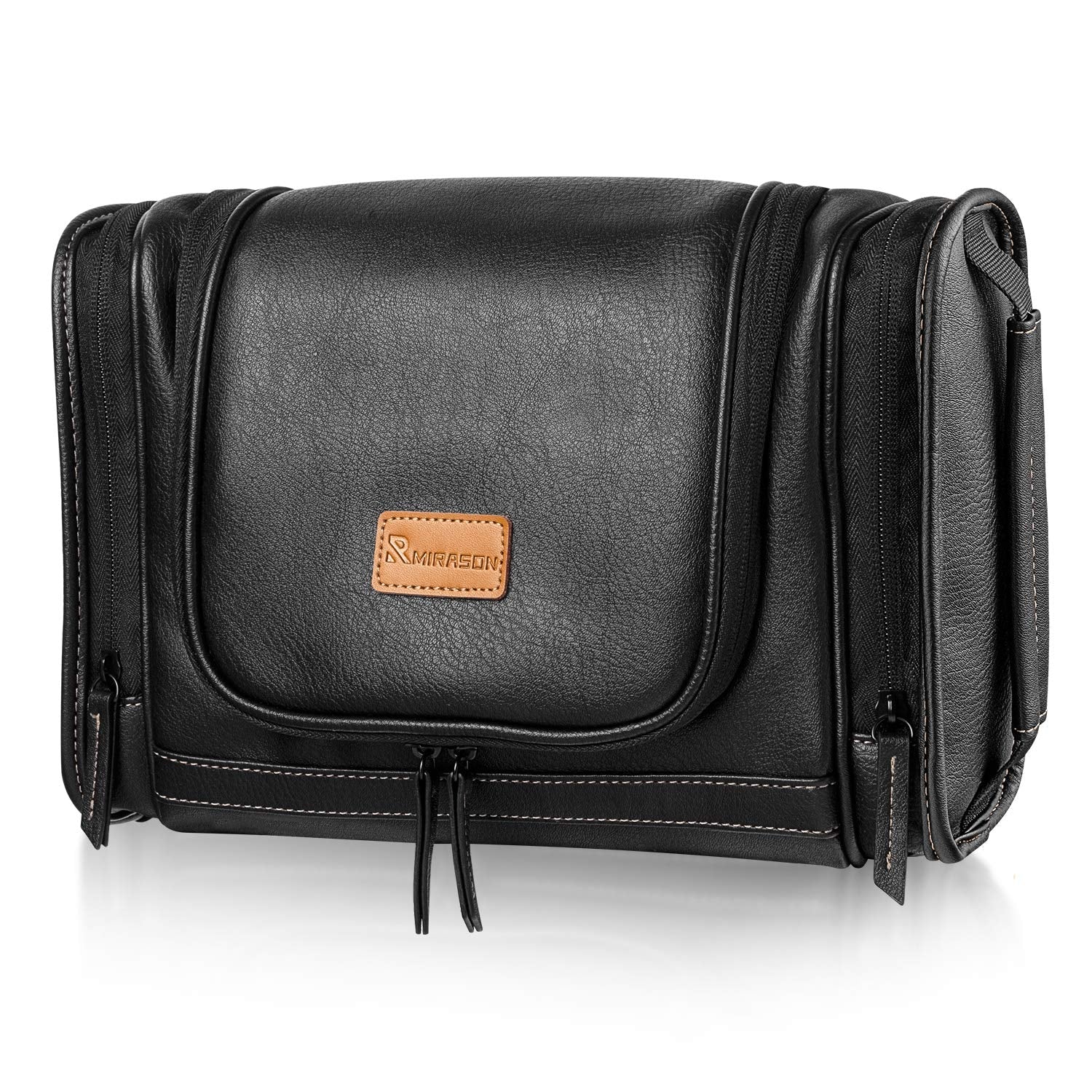 Dopp Kit Waterproof Leather Travel Bag w/ Sturdy Metal Hook &amp; Handle for Bathroom Shower Camping for Men - Cosmetics Store