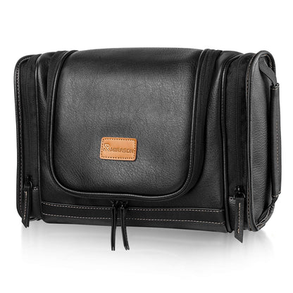Dopp Kit Waterproof Leather Travel Bag w/ Sturdy Metal Hook &amp; Handle for Bathroom Shower Camping for Men - Cosmetics Store
