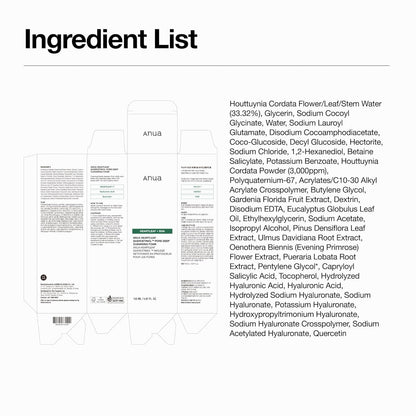 Heartleaf Quercetinol Pore Deep Cleansing Foam, BHA, Hyaluronic Acid, Glycerin, Blackhead Remover (150Ml/5.07 Fl.Oz.) - Cosmetics Store