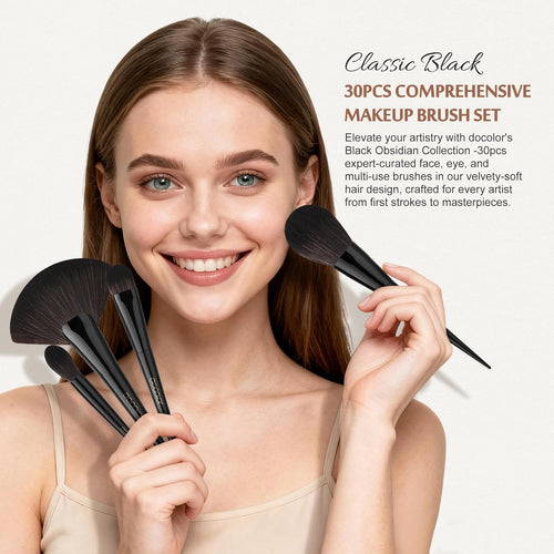 30Pcs Premium Synthetic Obsidian Makeup Brushes Set, Powder, Foundation, Blush, Blending and much more   - Cosmetics Store