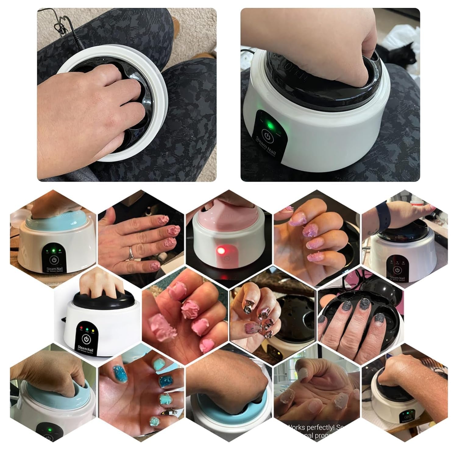 Nail Soaking, Manicure, Polish Remover Electric Machine for Acrylic Nails Dip Gel with Color Cuticle Pusher - Cosmetics Store