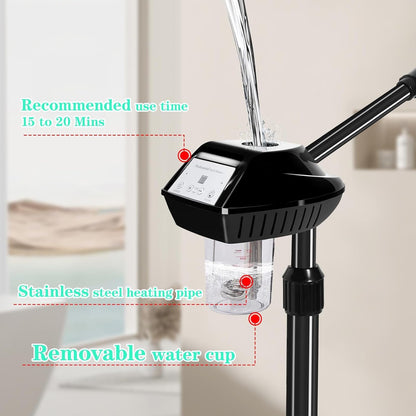 Professional Facial Steamer, Facial Steamer on Wheels with Timer Function, Ozone Face Steamer for Spa, Salon and at Home Use - Cosmetics Store