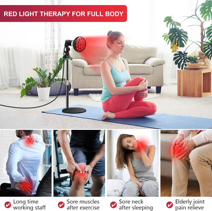 LED Red Light Therapy Bulb with Adjustable Desk Stand 10In - 16.5In, 18 LEDS 660Nm Red and 850Nm near - Cosmetics Store