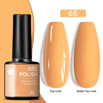 Sparkle and Shine: 7ml Champagne Gold Sequins Gel Nail Polish for Dazzling French Manicures - Cosmetics Store