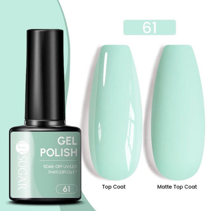 Sparkle and Shine: 7ml Champagne Gold Sequins Gel Nail Polish for Dazzling French Manicures - Cosmetics Store