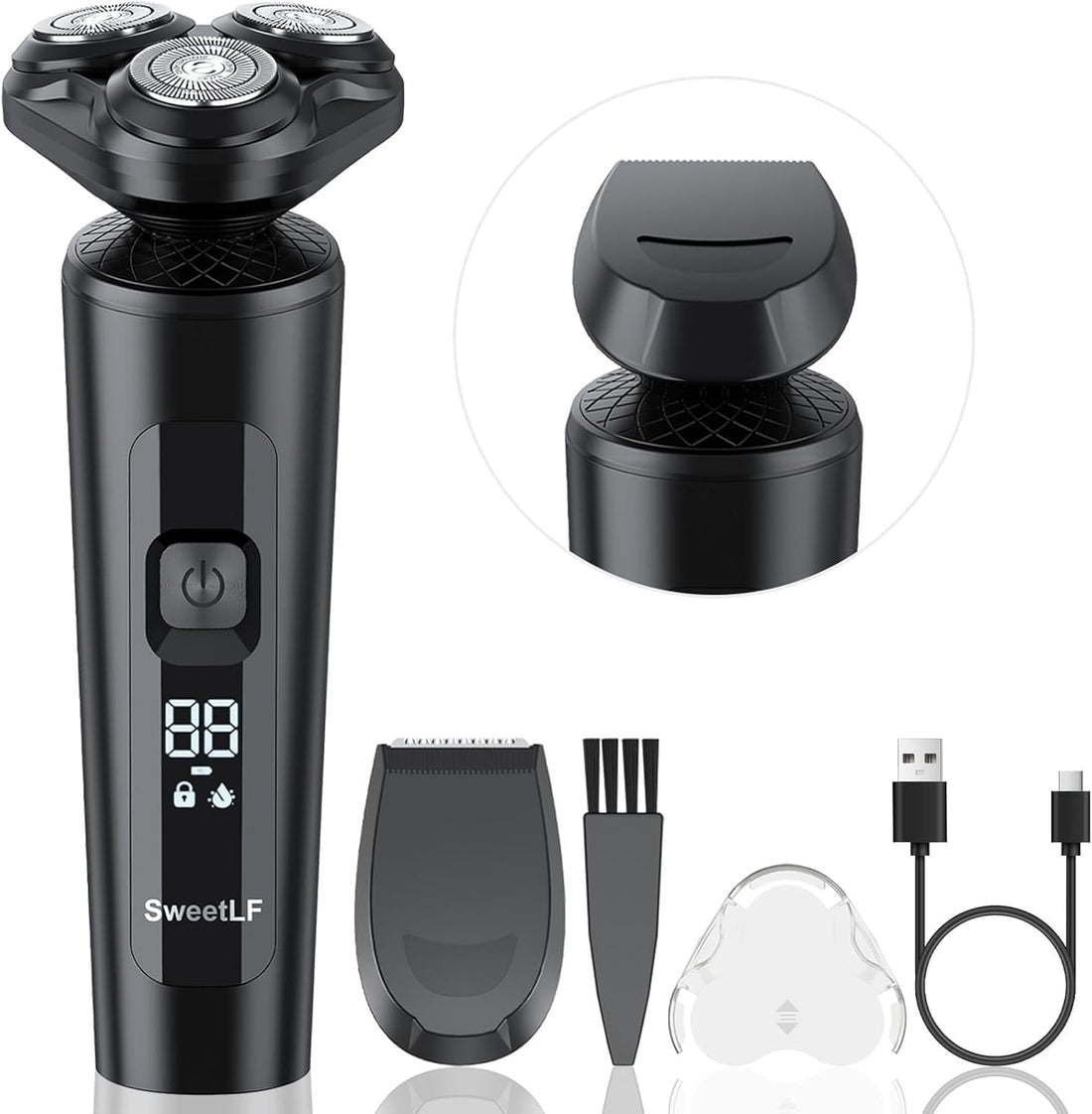 2 - in - 1 Electric Shaver and Beard Trimmer for Men - Cordless, Waterproof, and Fast Charging Technology - Cosmetics Store
