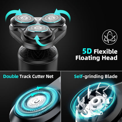 2 - in - 1 Electric Shaver and Beard Trimmer for Men - Cordless, Waterproof, and Fast Charging Technology - Cosmetics Store